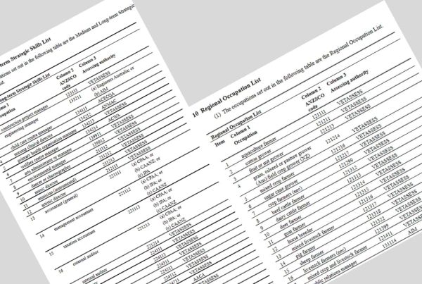 skills occupation lists